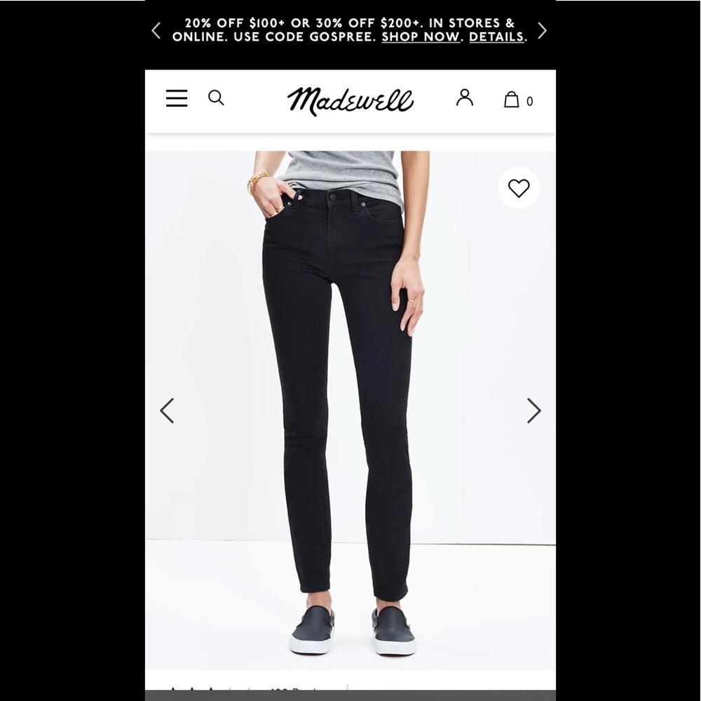 Madewell Skinny High Riser in black